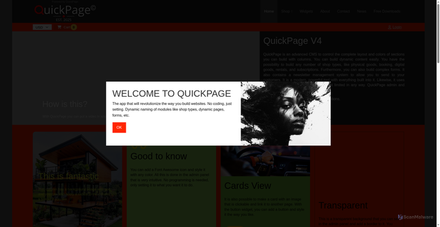 Security scan screenshot of https://quickpage.co.com/