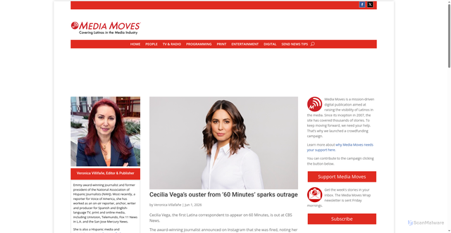 Security scan screenshot of https://www.mediamoves.com/2026/06/cecilia-vegas-ouster-from-60-minutes-sparks-outrage.html