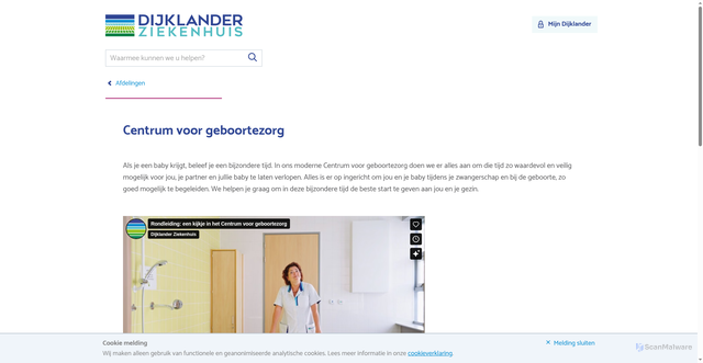 Security scan screenshot of https://centrumvoorgeboortezorg.nu