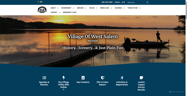 Security scan screenshot of https://westsalemwi.gov/