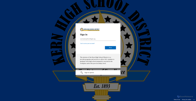 Security scan screenshot of https://khsd.sharepoint.com