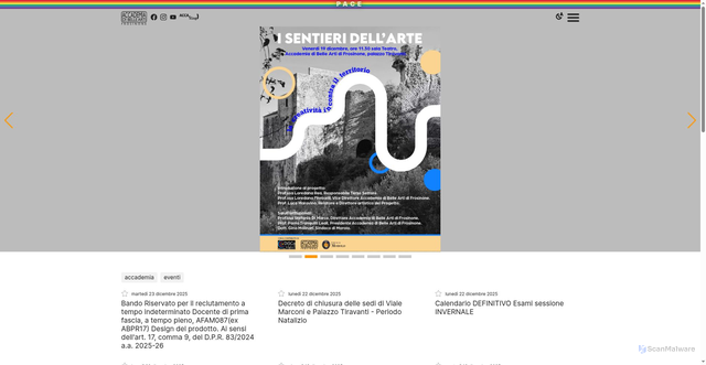 Security scan screenshot of https://www.accademiabellearti.fr.it/