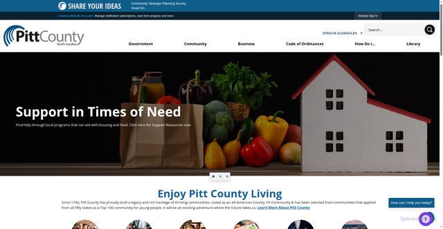 Security scan screenshot of https://www.pittcountync.gov/