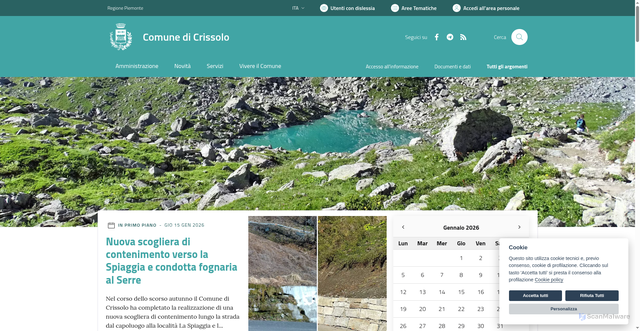 Security scan screenshot of https://www.comune.crissolo.cn.it/