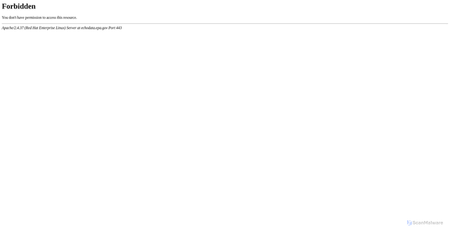 Security scan screenshot of https://echodata.epa.gov