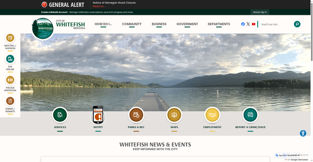 Security scan screenshot of https://cityofwhitefish.gov/