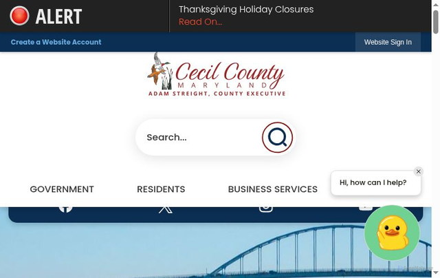 Security scan screenshot of https://www.cecilcountymd.gov/