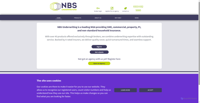 Security scan screenshot of https://nbsunderwriting.schemeserve.com