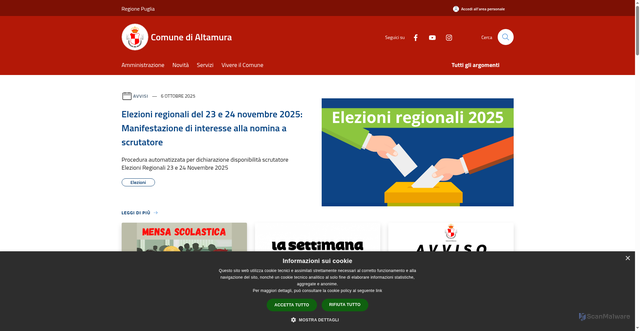 Security scan screenshot of https://www.comune.altamura.ba.it/it