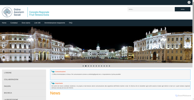 Security scan screenshot of https://www.ordineasfvg.it/