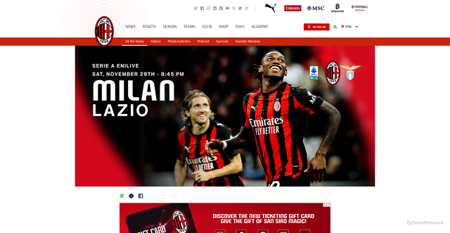 Security scan screenshot of https://www.acmilan.com/en/news/articles/ticketing/2025-10-29/ac-milan-v-lazio-tickets-available