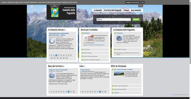 Security scan screenshot of https://www.comunita.paganella.tn.it/