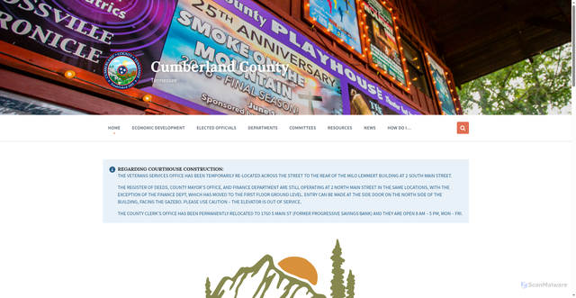 Security scan screenshot of https://cumberlandcountytn.gov/