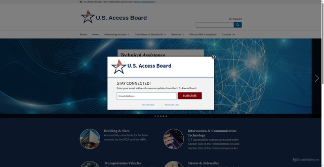 Security scan screenshot of https://www.access-board.gov/