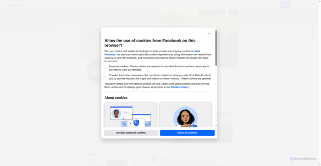 Security scan screenshot of https://www.facebook.com/profile.php?id=100085348388316&utm_source=newsletter&utm_medium=email&utm_campaign=Golfa_September_2026&dt_id=fcd58f97-538d-4232-8bec-ce92f0c0cceb