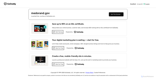 Security scan screenshot of https://medorand.gov/