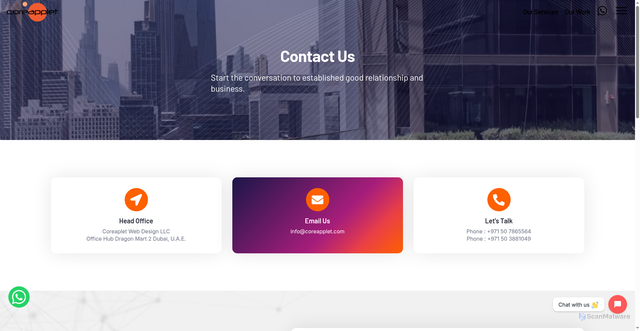 Security scan screenshot of https://coreapplet.com/?p=15
