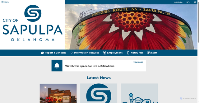 Security scan screenshot of https://www.sapulpaok.gov/