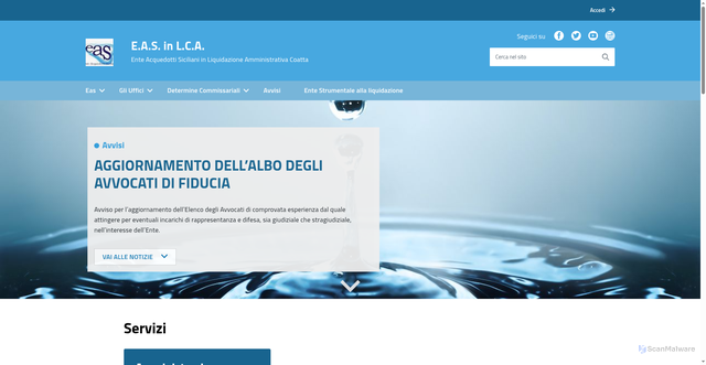 Security scan screenshot of https://www.easacque.it/