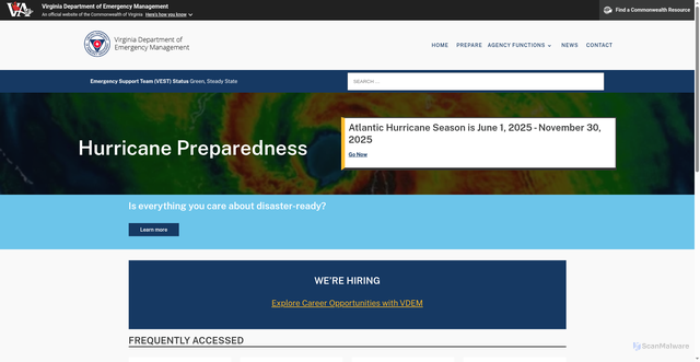 Security scan screenshot of https://www.vaemergency.gov/