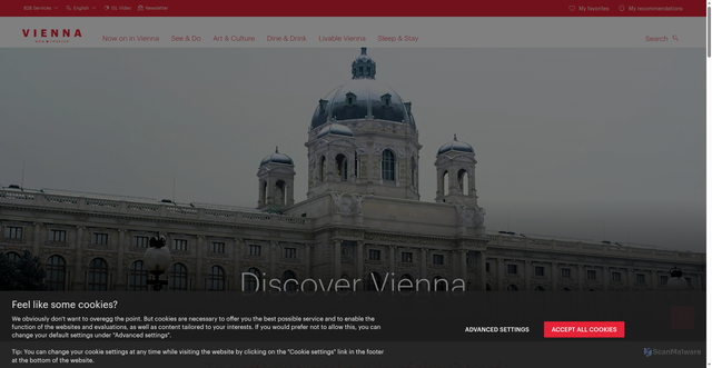Security scan screenshot of https://www.wien.info/en