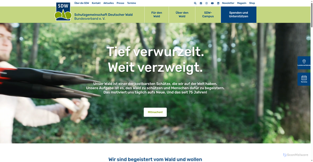 Security scan screenshot of https://www.sdw.de/