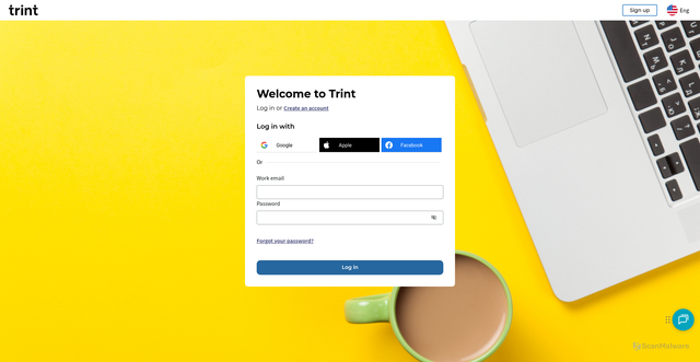 Security scan screenshot of https://app.trint.com