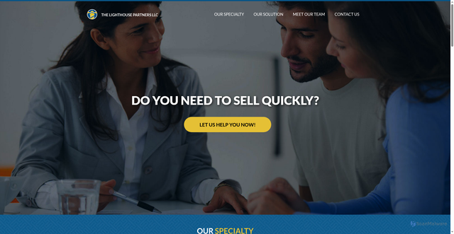 Security scan screenshot of https://lighthouse.sellquicksellnow.com