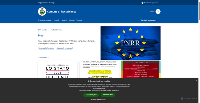 Security scan screenshot of https://www.comune.roccabianca.pr.it/it