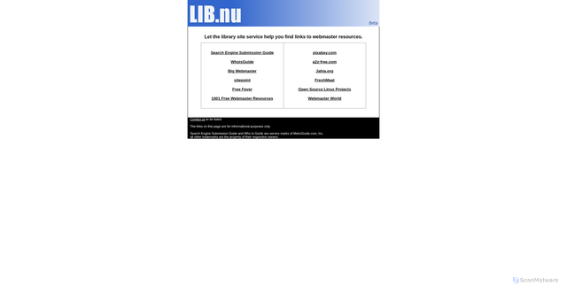Security scan screenshot of https://lib.nu