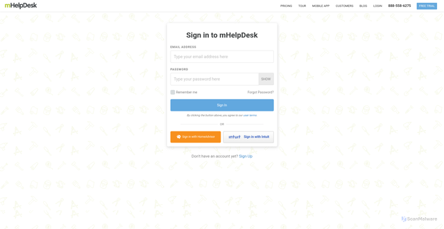 Security scan screenshot of https://secure1.mhelpdesk.com