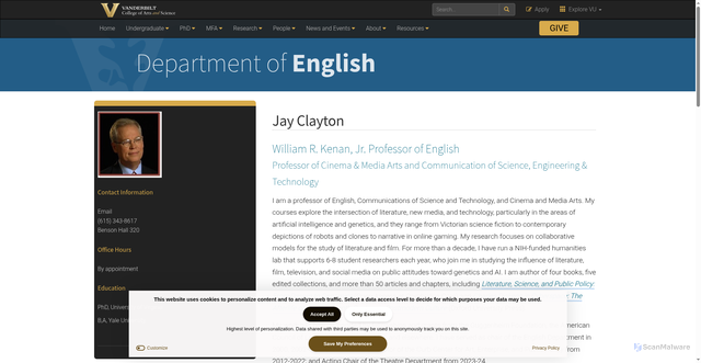 Security scan screenshot of https://as.vanderbilt.edu/english/bio/jay-clayton/