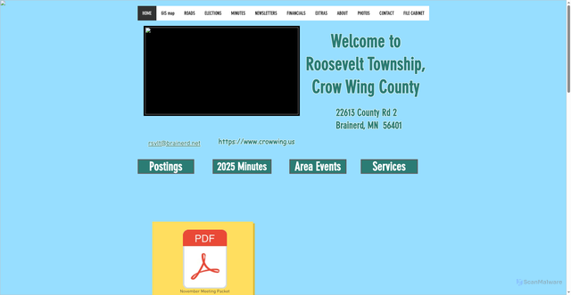 Security scan screenshot of https://www.roosevelttownshipccmn.gov/