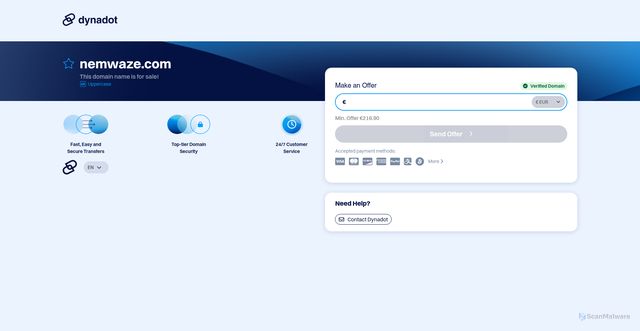 Security scan screenshot of http://nemwaze.com/
