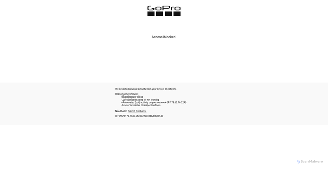 Security scan screenshot of https://i.gopro.com