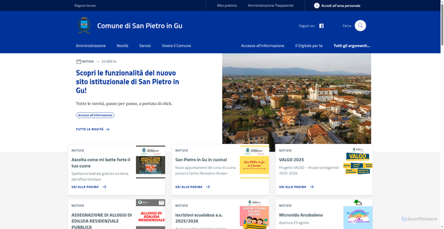 Security scan screenshot of https://www.comune.sanpietroingu.pd.it/