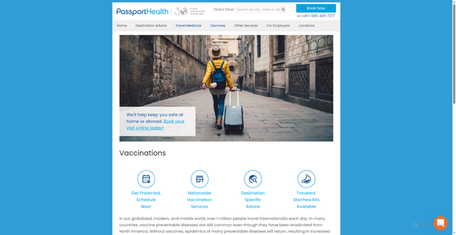 Security scan screenshot of https://www.passporthealthusa.com/vaccinations/
