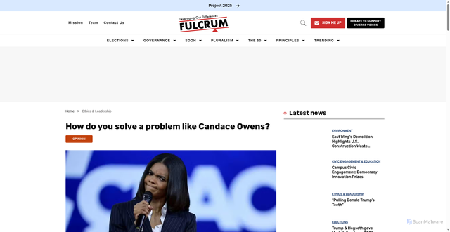 Security scan screenshot of https://thefulcrum.us/ethics-leadership/candace-owens-misinformation