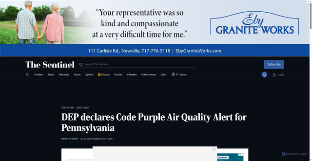 Security scan screenshot of https://cumberlink.com/news/local/article_2576d5e4-55d9-41e7-8e22-1c95630e9f72.html