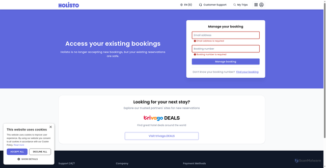 Security scan screenshot of https://holisto.com