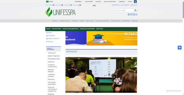 Security scan screenshot of https://www.unifesspa.edu.br/