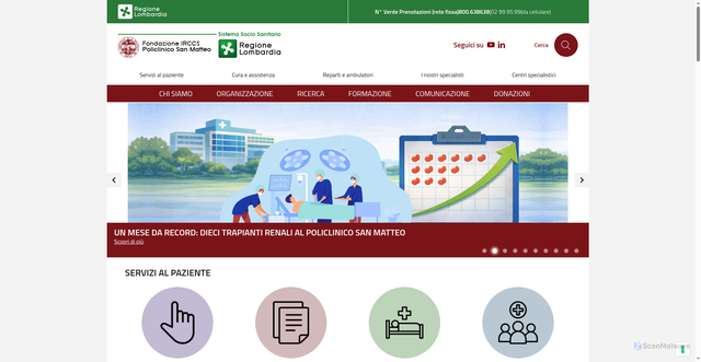 Security scan screenshot of https://www.sanmatteo.org/