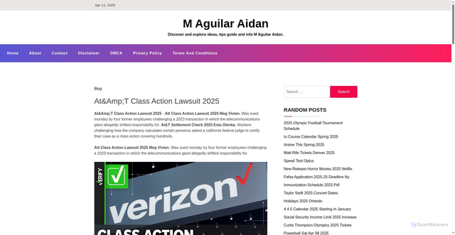 Security scan screenshot of https://maguilaraidan.pages.dev/ldvws-atampt-class-action-lawsuit-2025-nqdsl/