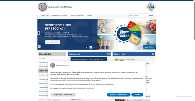 Security scan screenshot of https://mantova.aci.it/