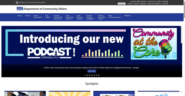 Security scan screenshot of https://dca.nj.gov