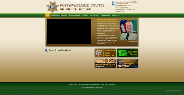 Security scan screenshot of https://sheriff.pottcounty-ia.gov/