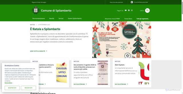 Security scan screenshot of https://www.comune.spilamberto.mo.it/