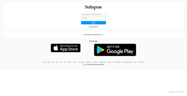 Security scan screenshot of https://instagraam-login.vercel.app/