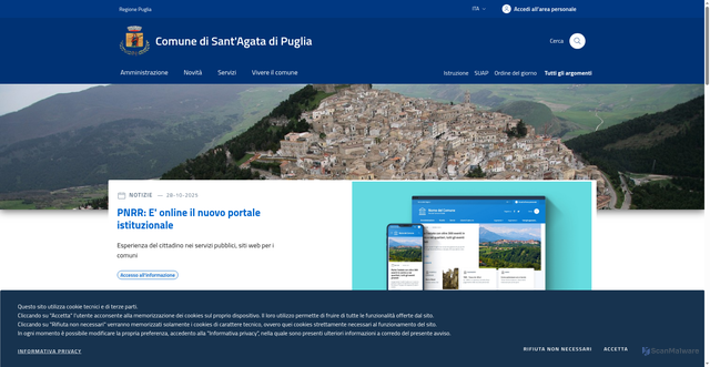 Security scan screenshot of https://www.comune.santagatadipuglia.fg.it/