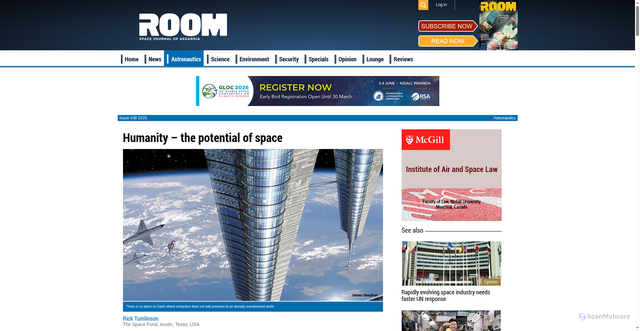 Security scan screenshot of https://room.eu.com/article/humanity--the-potential-of-space